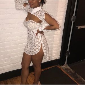 White two piece dress